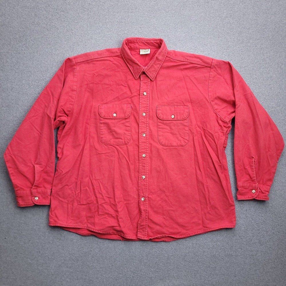 Five Brothers Flannel Shirt 3XL Red Vintage Button Up Dual Pockets Mens